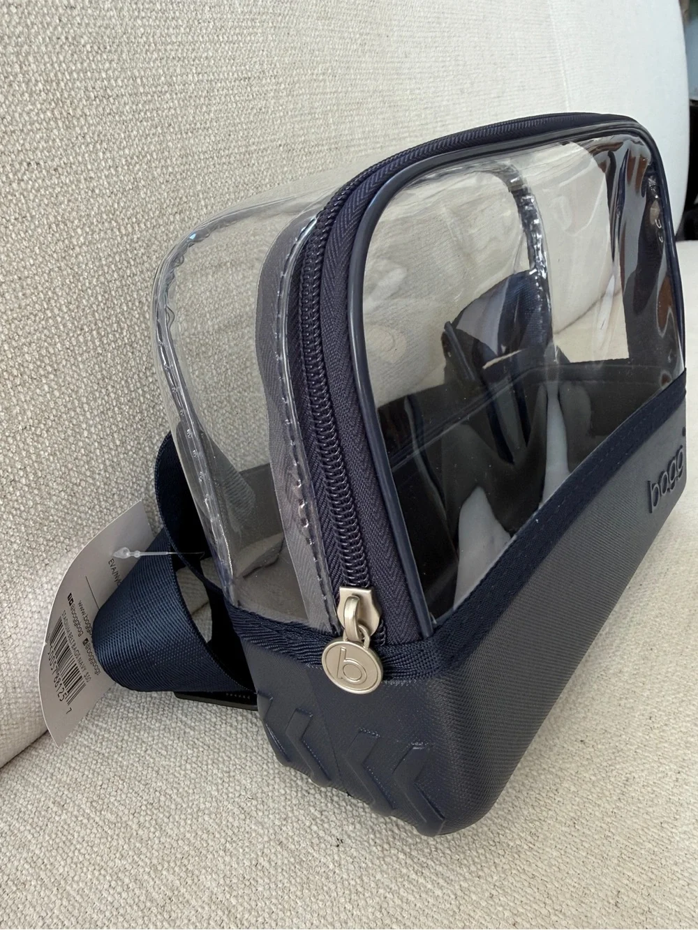 New With Tags Bogg Stadium Crossbody or Belt Bag, Navy & Clear, Stadium Approved